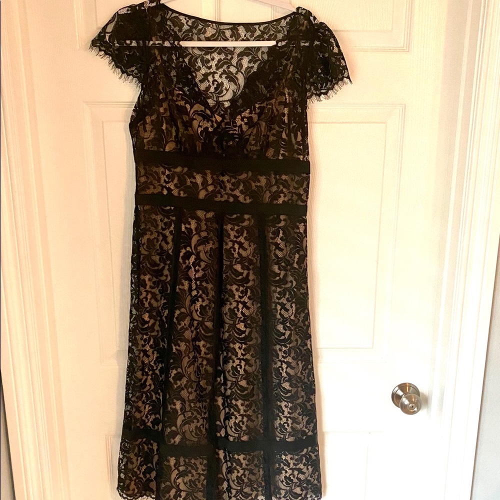 Ann Taylor Loft black lace cocktail dress - sz 8